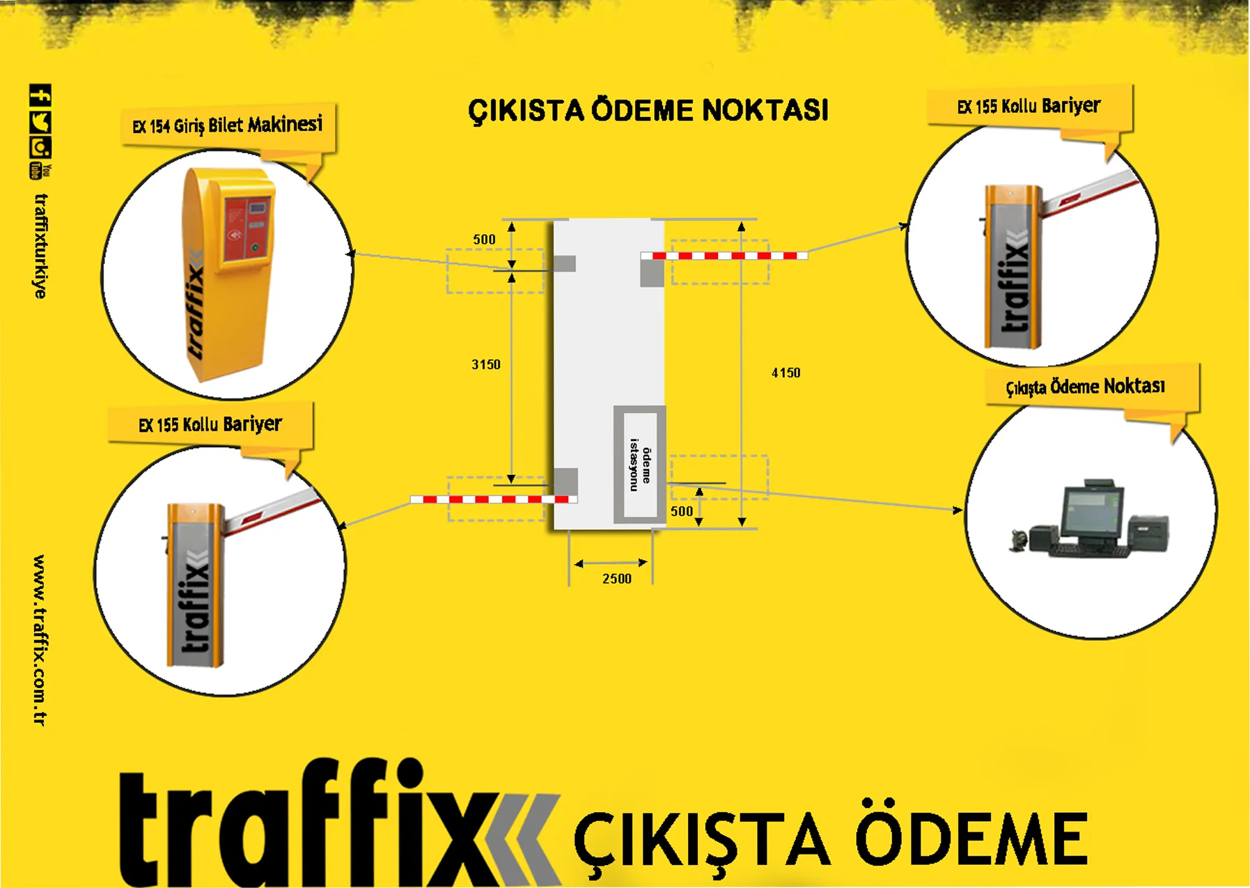 Tek Katlı Giriş Termal Bilet Makinesi